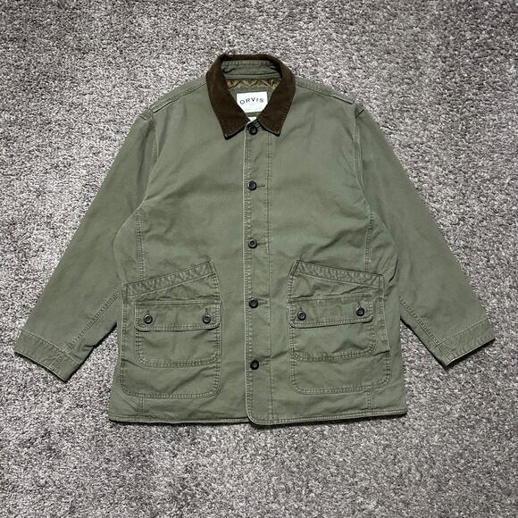 Vintage Orvis Chore Barn Coat Jacket 90s y2k Canvas Cotton Mens XXL Green - Picture 8 of 8